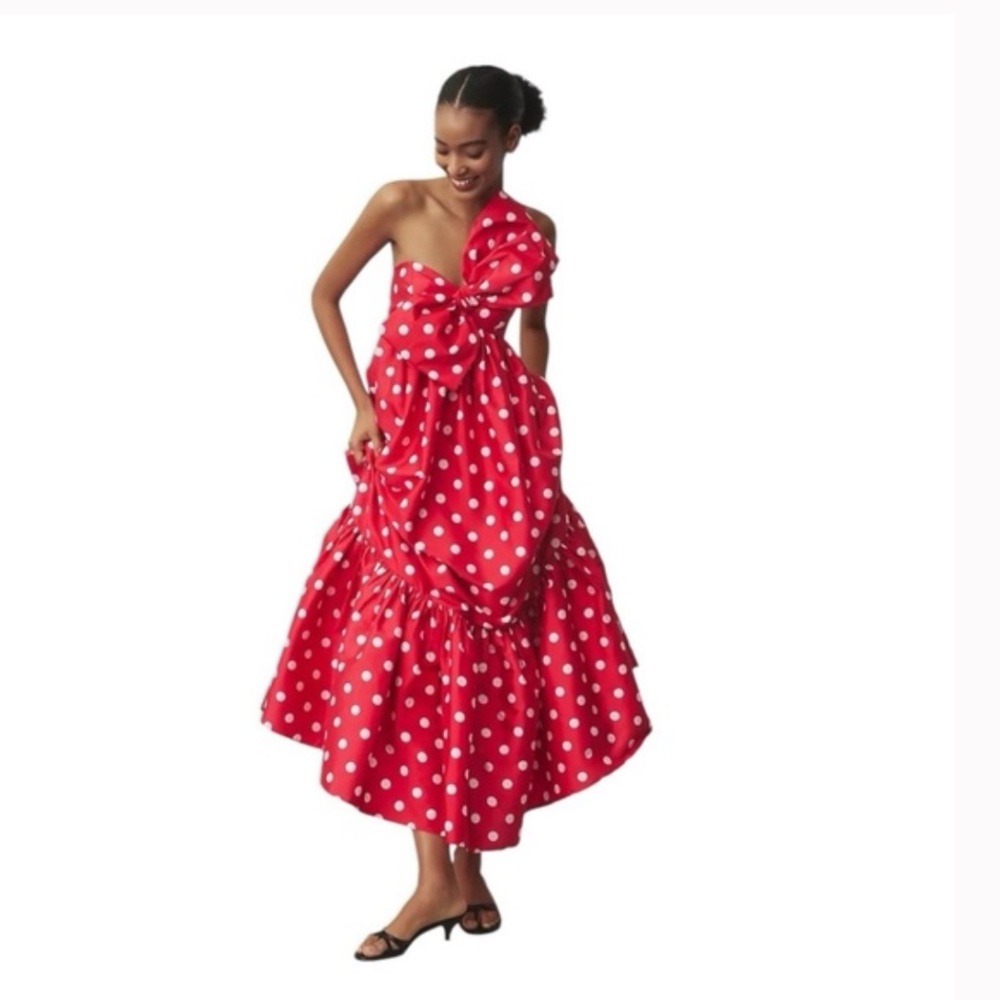 ANTHROPOLOGIE Atsu Sally Bow  dot dress Minnie Mouse Disney Medium Petite MP